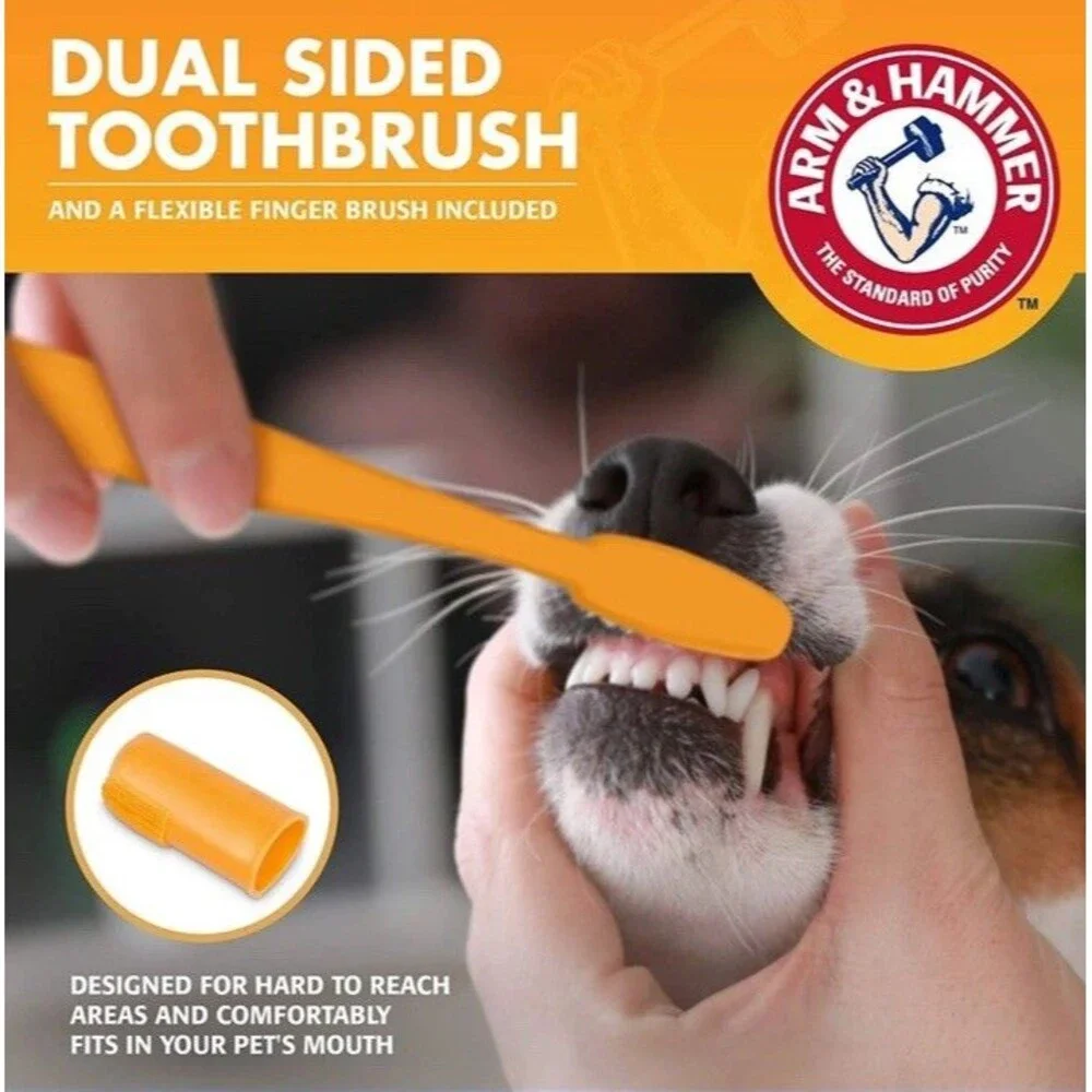 2-Pack Dog Dental Kit BONUS Enzymatic Beef Flavor Mint Arm & Hammer Toothbrush